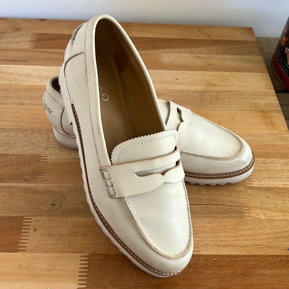 Franco Sarto Cedra Cream Leather loafers